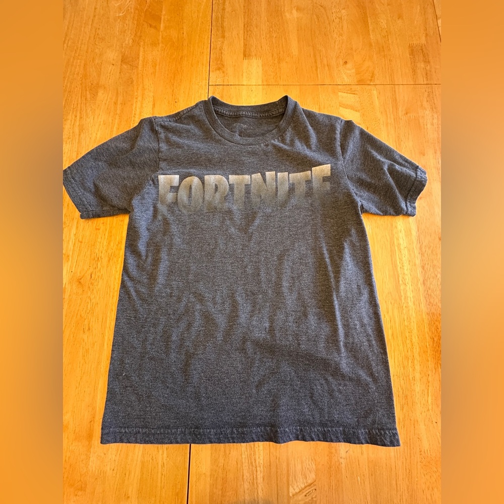 Boys Gray Fortnite Short Sleeve Tee